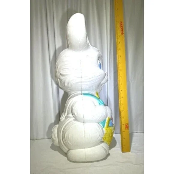 Vintage General Foam Plastics Easter Bunny Eggs Basket Blow Mold 19" - Picture 3 of 5
